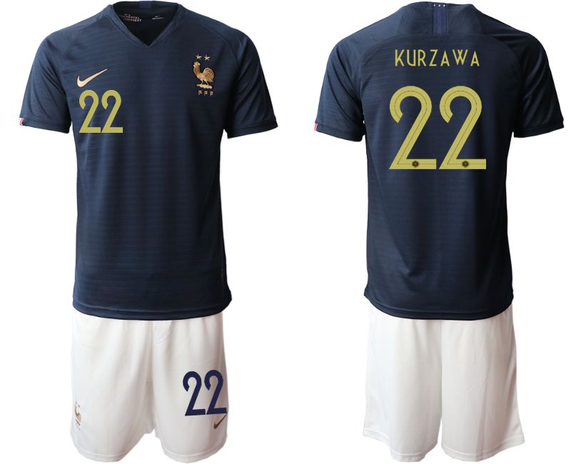 Men 2019-2020 Season National Team French home #22 blue Soccer Jerseys->->Soccer Country Jersey